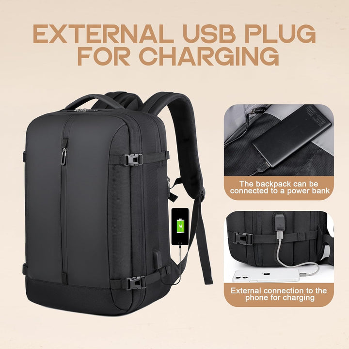 40L Expandable Waterproof Travel Backpack with USB Port & 17” Laptop Compartment – AirVoyage (Buy 1, Get 1 FREE offer)
