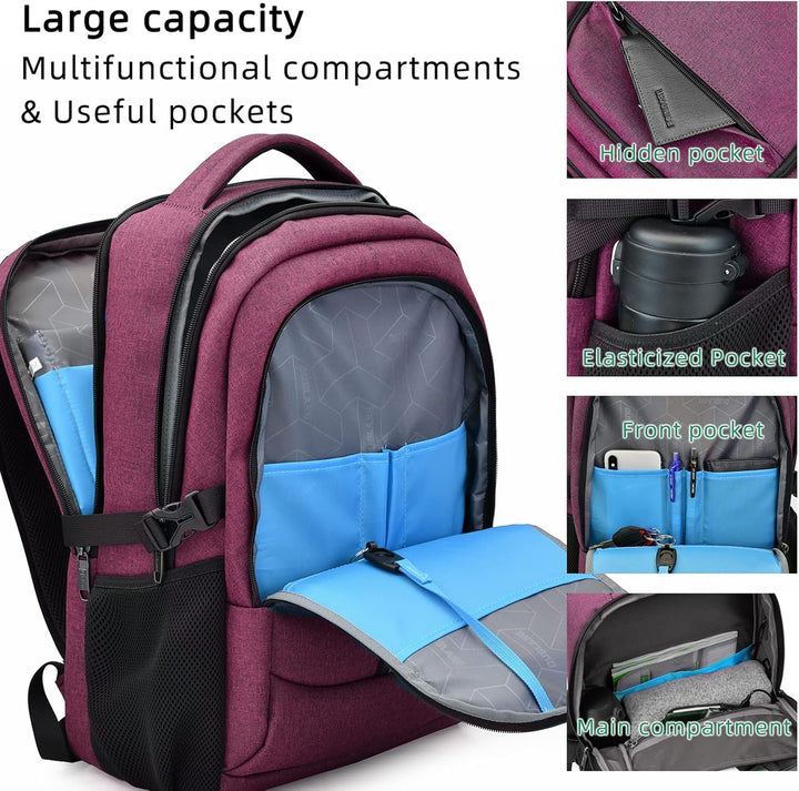 ProTravel Laptop Backpack with USB Port & Water-Resistant Storage