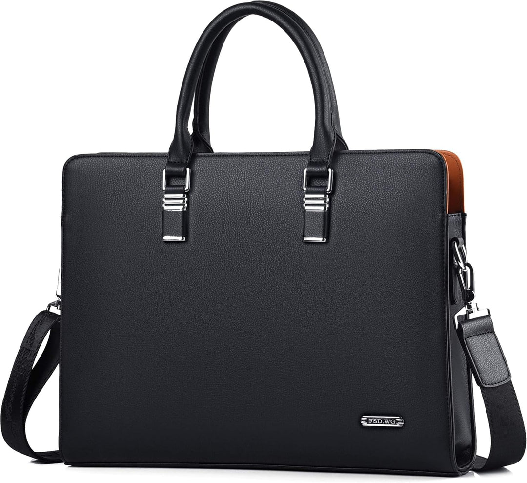 Professional Leather Laptop Briefcase with Multiple Compartments