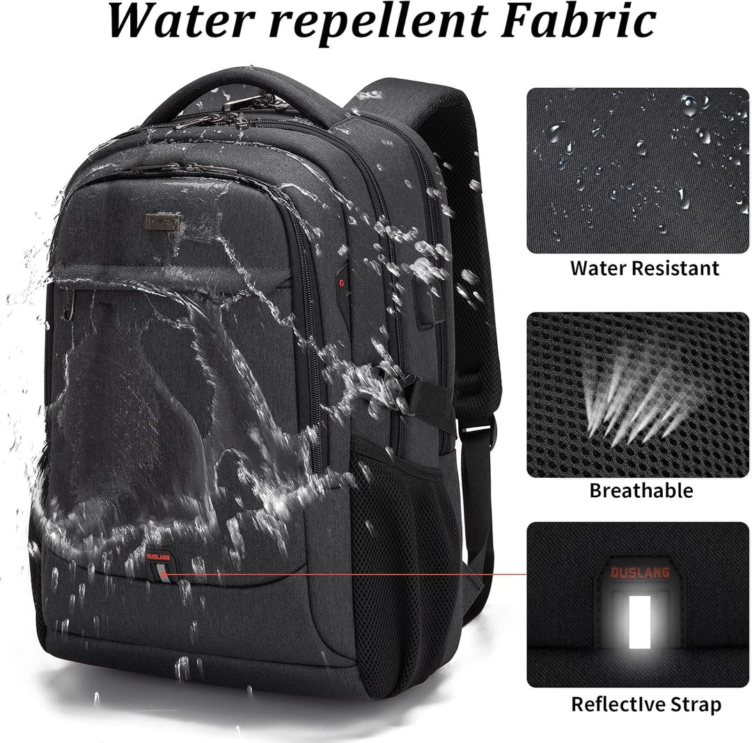 ProTravel Laptop Backpack with USB Port & Water-Resistant Storage