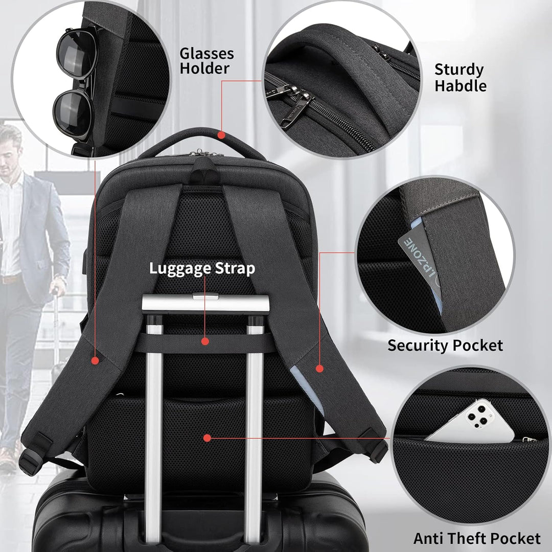 ProTravel Laptop Backpack with USB Port & Water-Resistant Storage