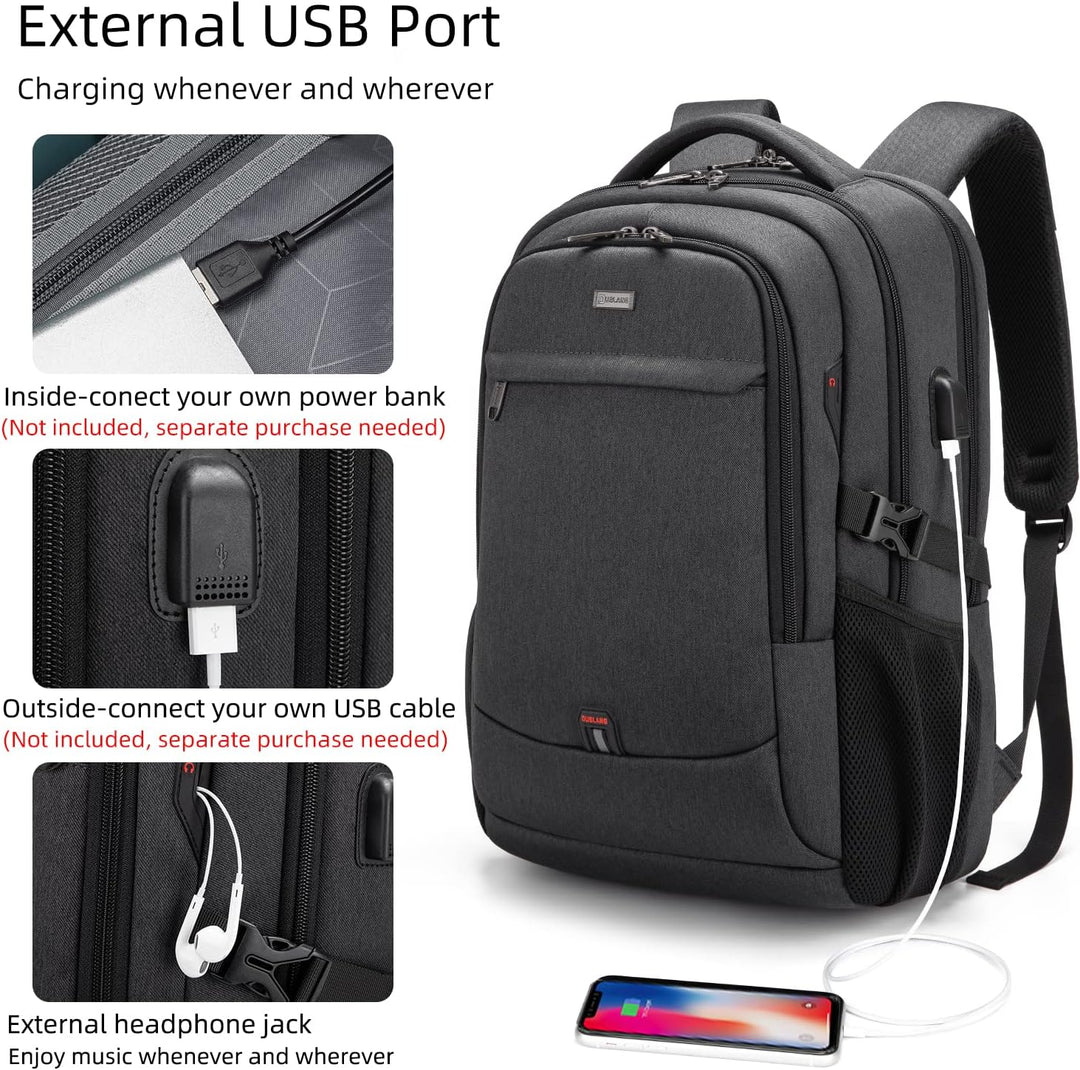 ProTravel Laptop Backpack with USB Port & Water-Resistant Storage