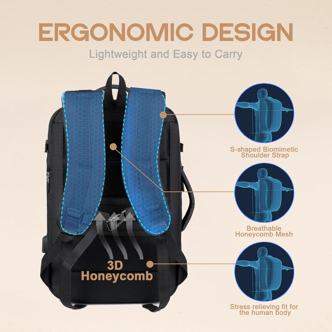 40L Expandable Waterproof Travel Backpack with USB Port & 17” Laptop Compartment – AirVoyage (Buy 1, Get 1 FREE offer)