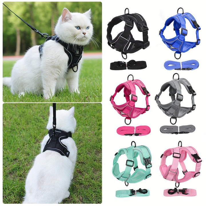 Reflective Cat Harness and Leash Set – Ideal for Walks and Training
