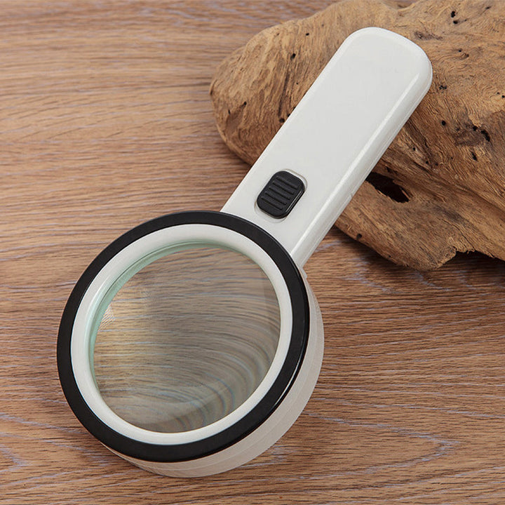 Premium LED Reading Magnifier with 30x Optical Zoom and Polished Glass Lens
