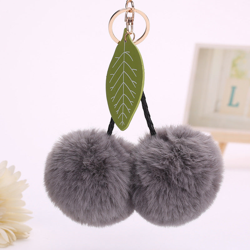 Cerise – Fluffy Cherry Pom Pom Bag Charm Keychain