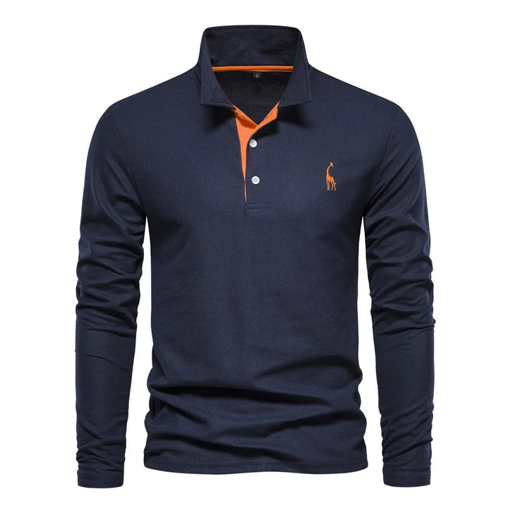 Men's Polo Shirt Button Neck Casual