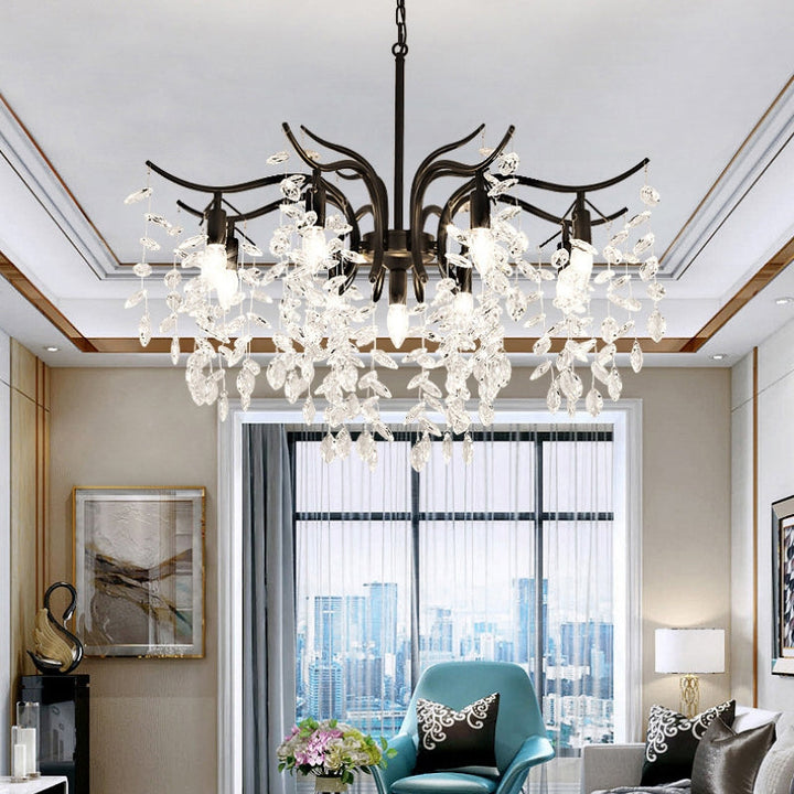 Kristy Luxe Wisteria Flower Crystal Chandelier