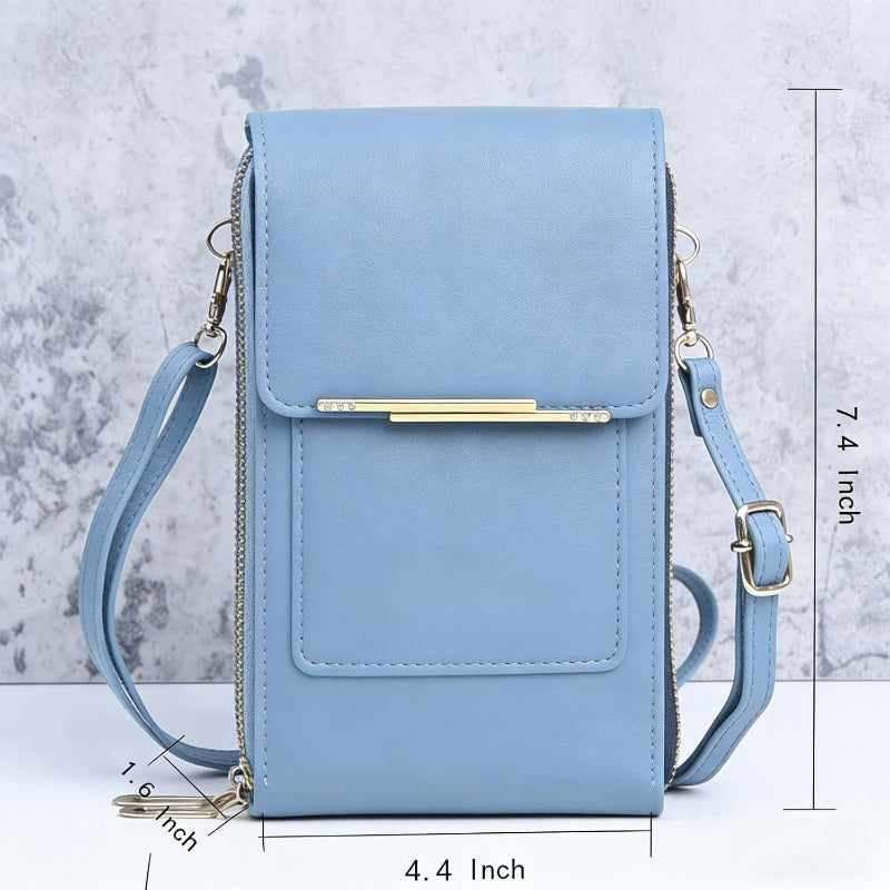 Premium RFID-Blocking Crossbody Phone Wallet with Waterproof Pocket for Phones Up to 6.7"