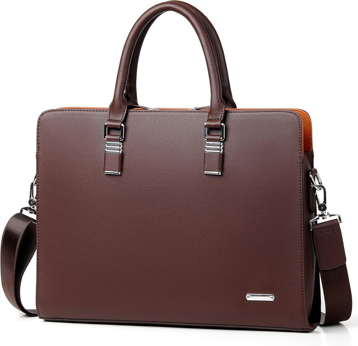 Professional Leather Laptop Briefcase with Multiple Compartments