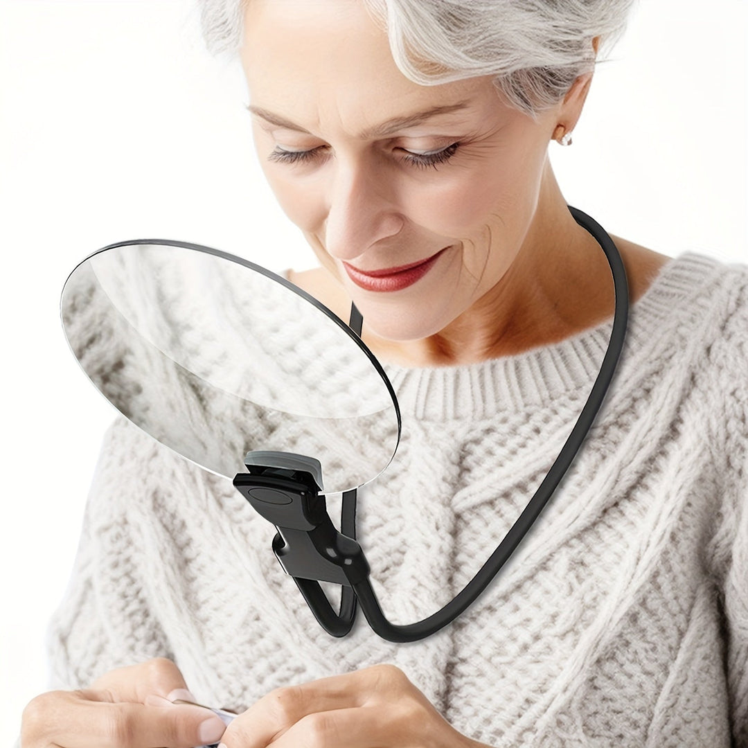 Hands-Free Magnifying Glass with Neck Strap - 5X Magnification for Reading