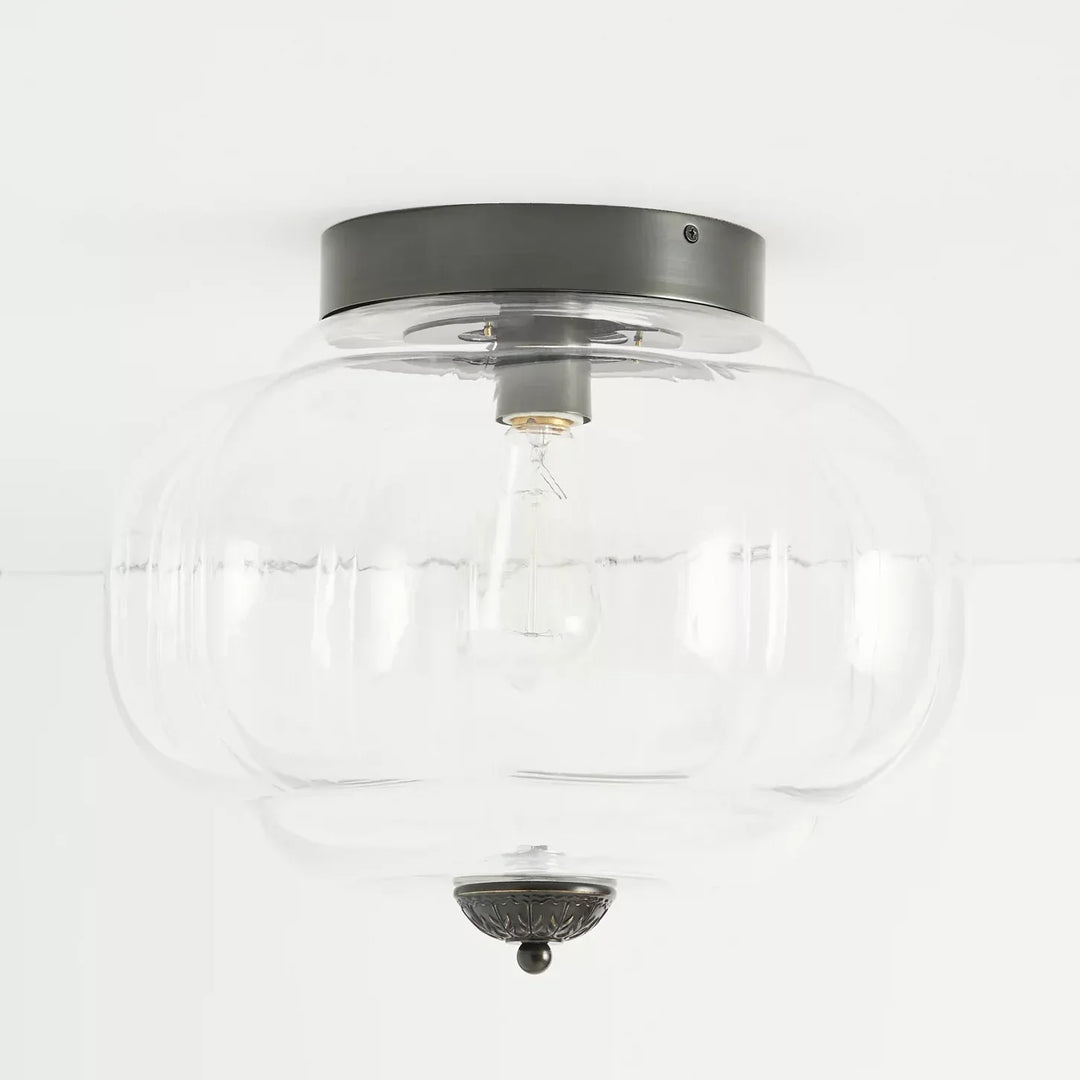 Lumi Vintage Milk Glass Semi Flush Mount Eloise Ceiling Light