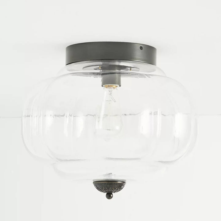 Lumi Vintage Milk Glass Semi Flush Mount Eloise Ceiling Light
