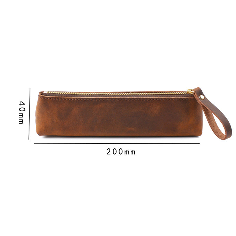 Artisan Leather Writing Instrument Organizer - Premium Pencil Pouch