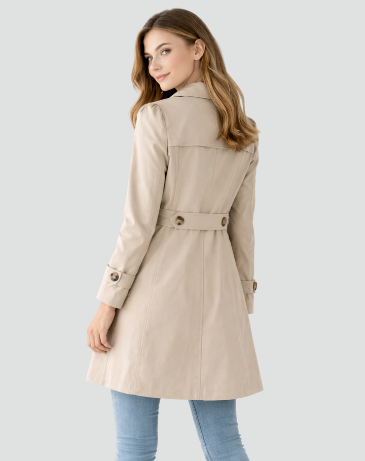 Trench Coat Women Slim Fit Lightweight Classic Lapel Collar