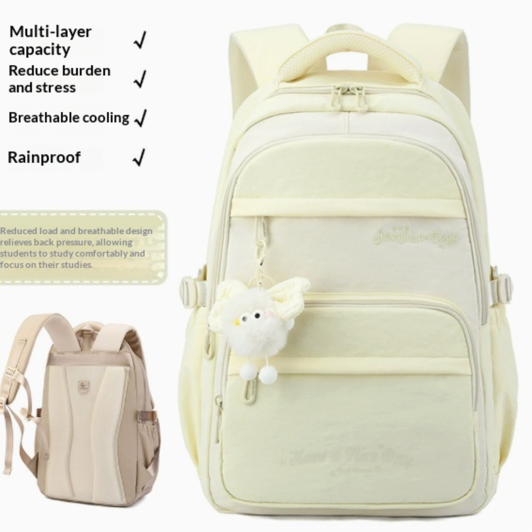 Campus Companion Three-Piece Backpack Set with Cartoon Print