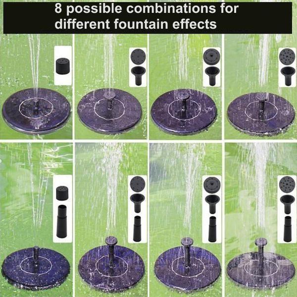 Solar-Powered Garden Water Fountain with Multiple Jet Options