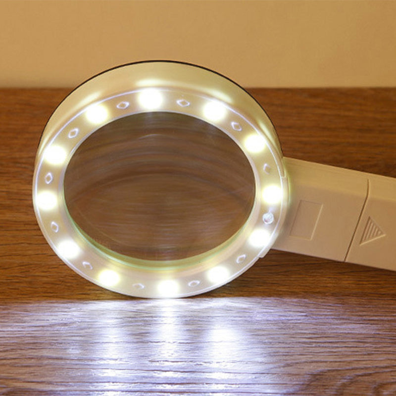 Premium LED Reading Magnifier with 30x Optical Zoom and Polished Glass Lens