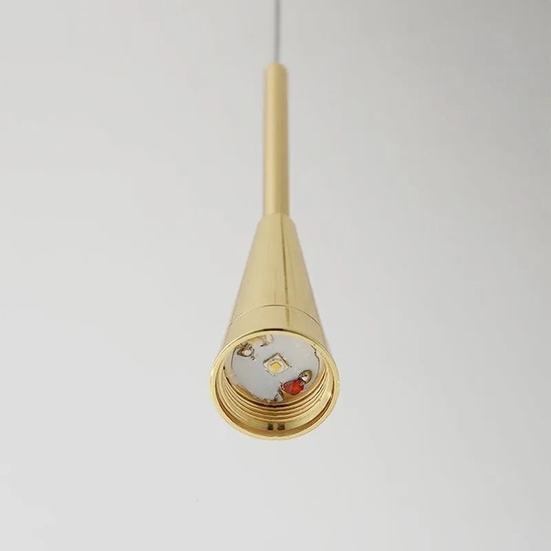 Droplet-Shaped Gold Pendant Light