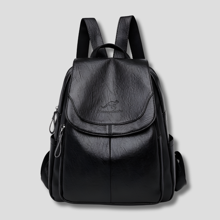 Metropolitan Embossed Leather Backpack for Women - Anti-Theft Travel Bag