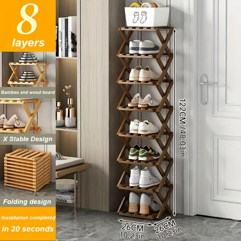 Smart Bamboo Shoe Rack – Compact and Practical for the Entryway