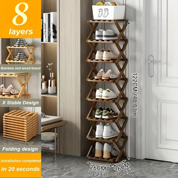 Smart Bamboo Shoe Rack – Compact and Practical for the Entryway