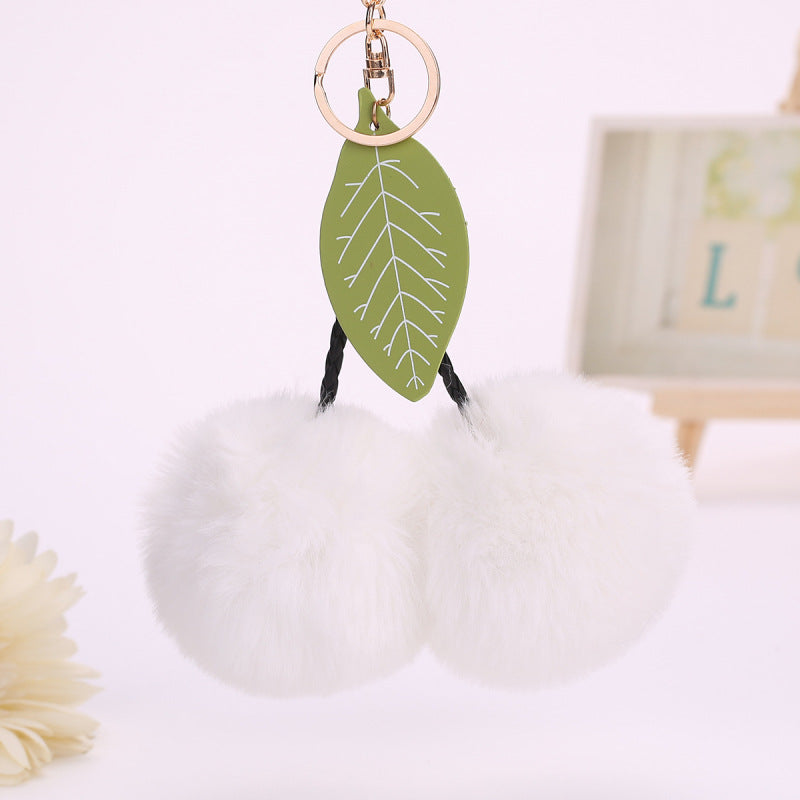 Cerise – Fluffy Cherry Pom Pom Bag Charm Keychain