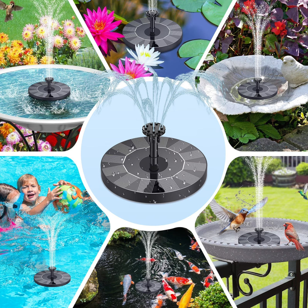 Solar-Powered Floating Fountain Pump for Ponds and Birdbaths