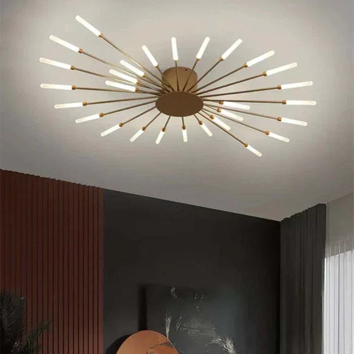 Modern LED Ceiling Lamp - Minimalist Design Inspired by Sun Rays
