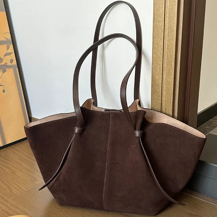Calla – Large Suede Tote Bag, Oversized Shoulder Purse for Women