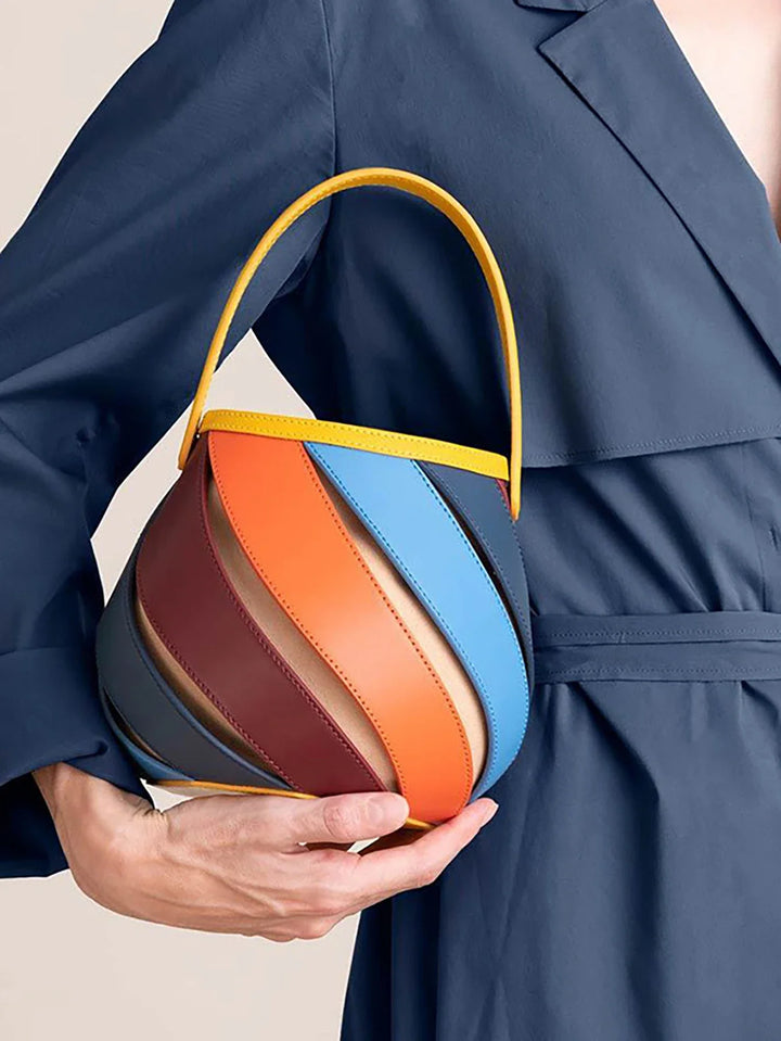 Soleil – Round Colorblock Top Handle Handbag
