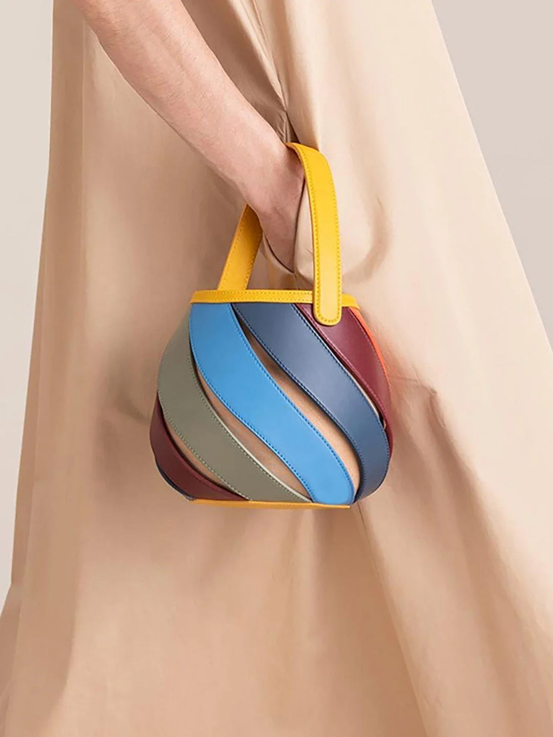 Soleil – Round Colorblock Top Handle Handbag