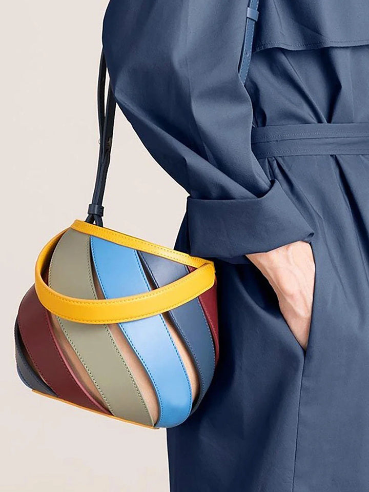 Soleil – Round Colorblock Top Handle Handbag