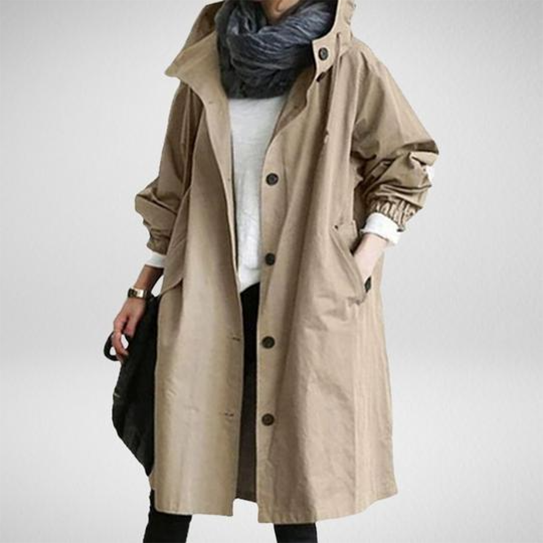 Women's All-Weather Long Hooded Raincoat - Waterproof Casual to Outdoor Wear