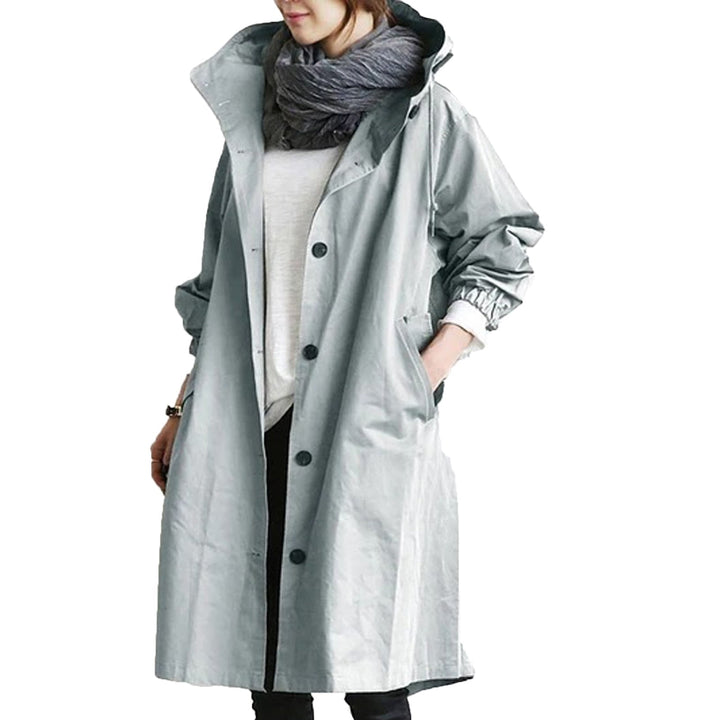 Women's All-Weather Long Hooded Raincoat - Waterproof Casual to Outdoor Wear