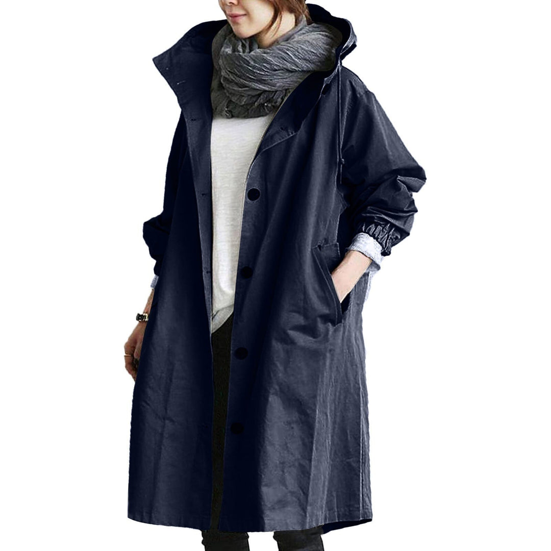 Women's All-Weather Long Hooded Raincoat - Waterproof Casual to Outdoor Wear
