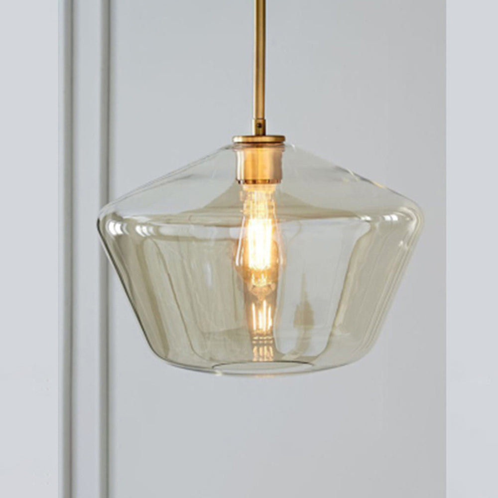 June Pendant Lamp Glass, Clear/Amber Diamond Shape