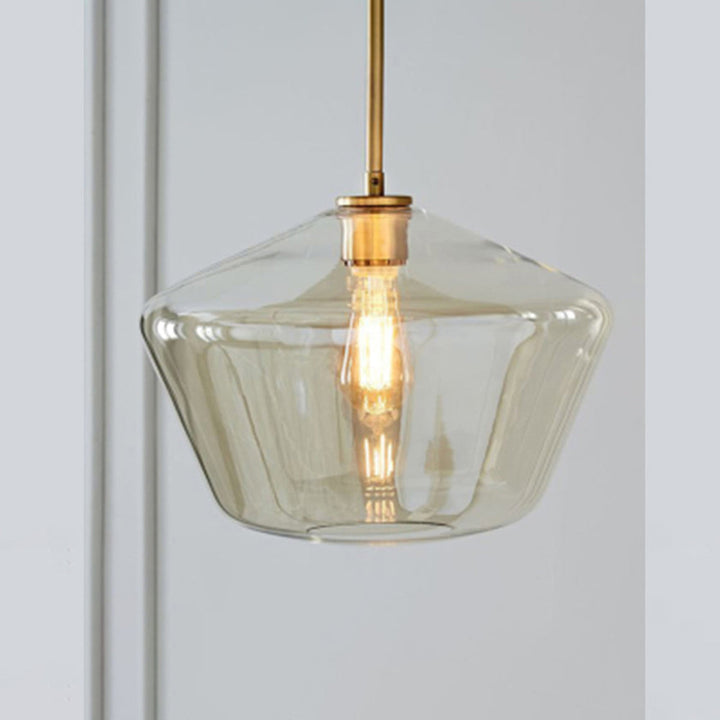 June Pendant Lamp Glass, Clear/Amber Diamond Shape