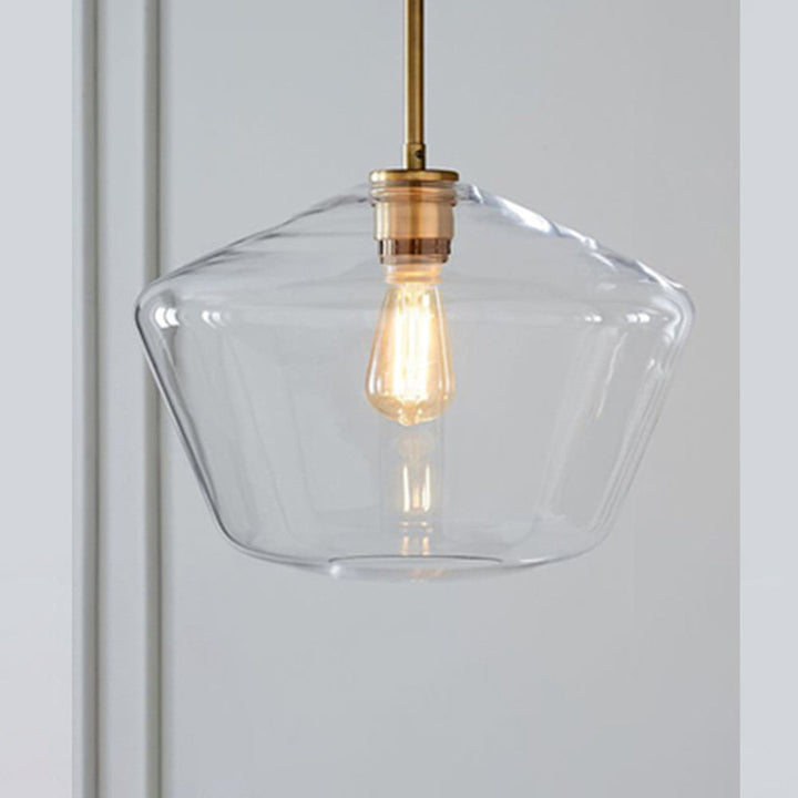 June Pendant Lamp Glass, Clear/Amber Diamond Shape