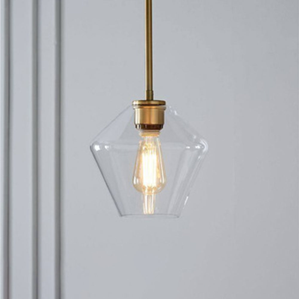 June Pendant Lamp Glass, Clear/Amber Diamond Shape