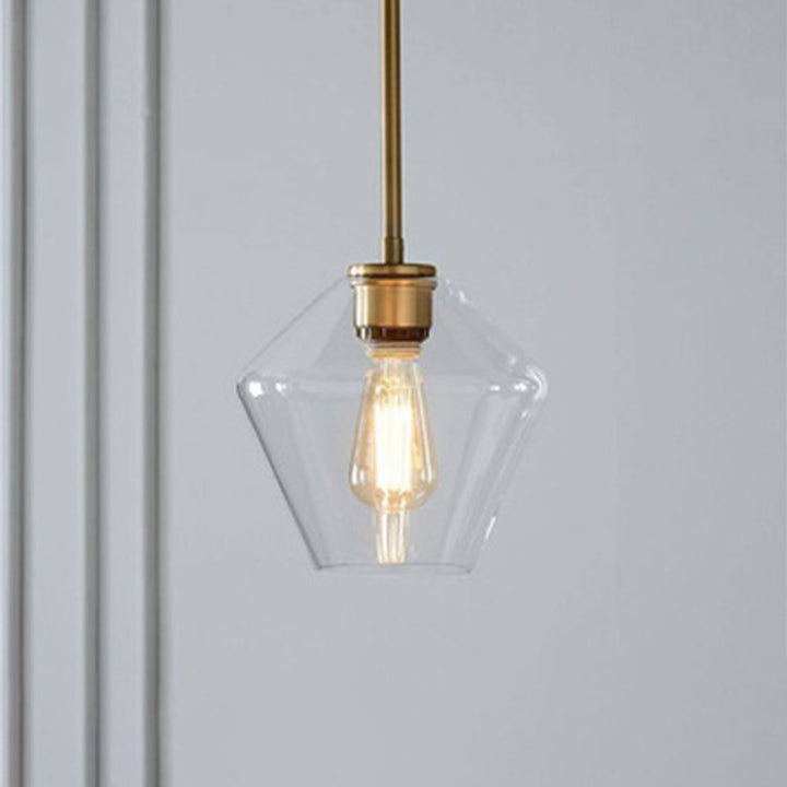 June Pendant Lamp Glass, Clear/Amber Diamond Shape