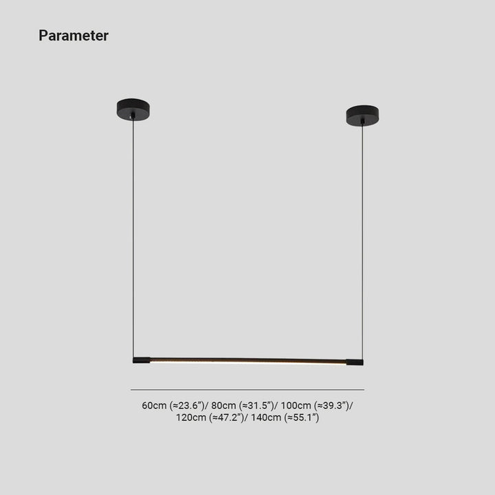 Zynar Minimalistic Linear Pendant Light, Black