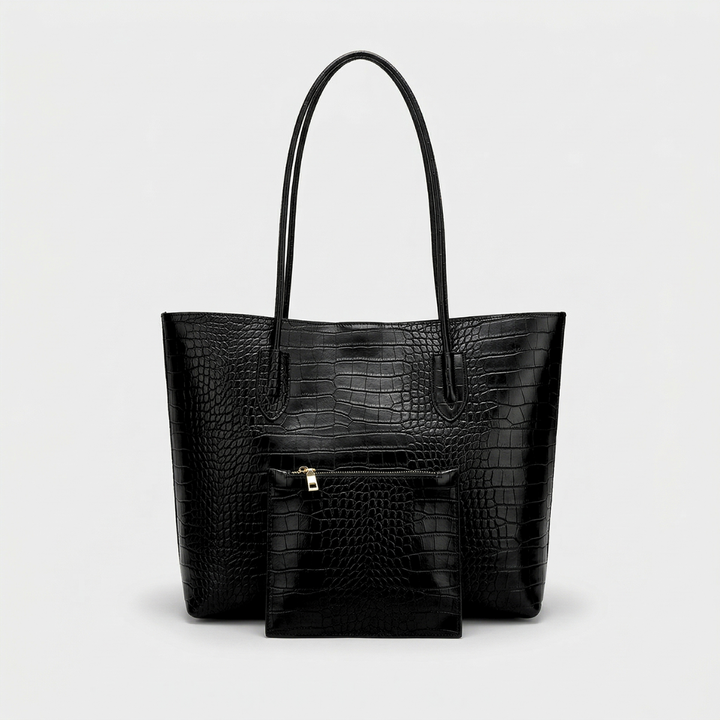 Aldene – Large Croc-Embossed Vegan Cowhide Tote Bag