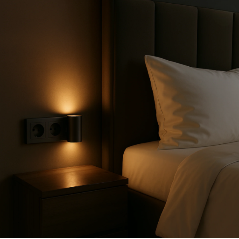 Wall Lamp Plug LED Dimmable Day Night Sensor 10W Warm Light Bedroom Hall | Sansoti