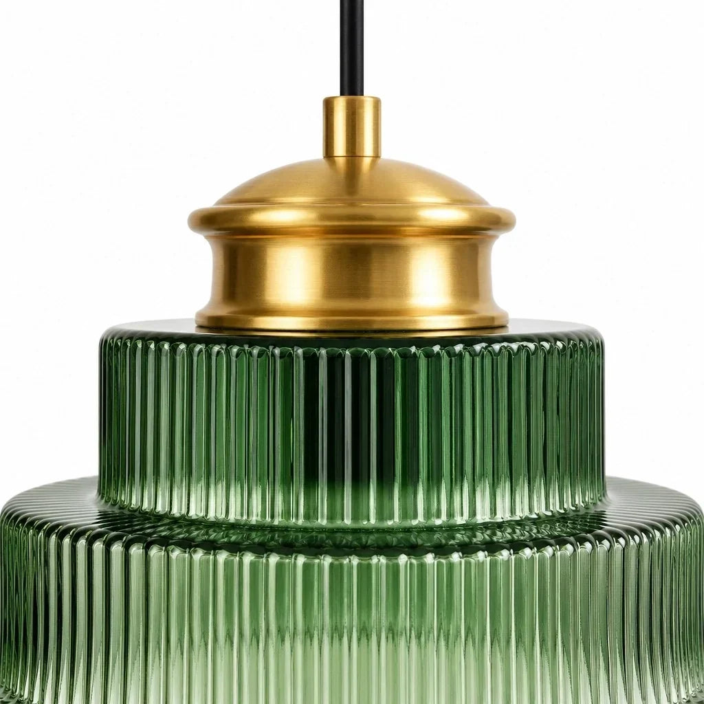 Amara Nordic Striped Stained Glass Bottle Pendant Light