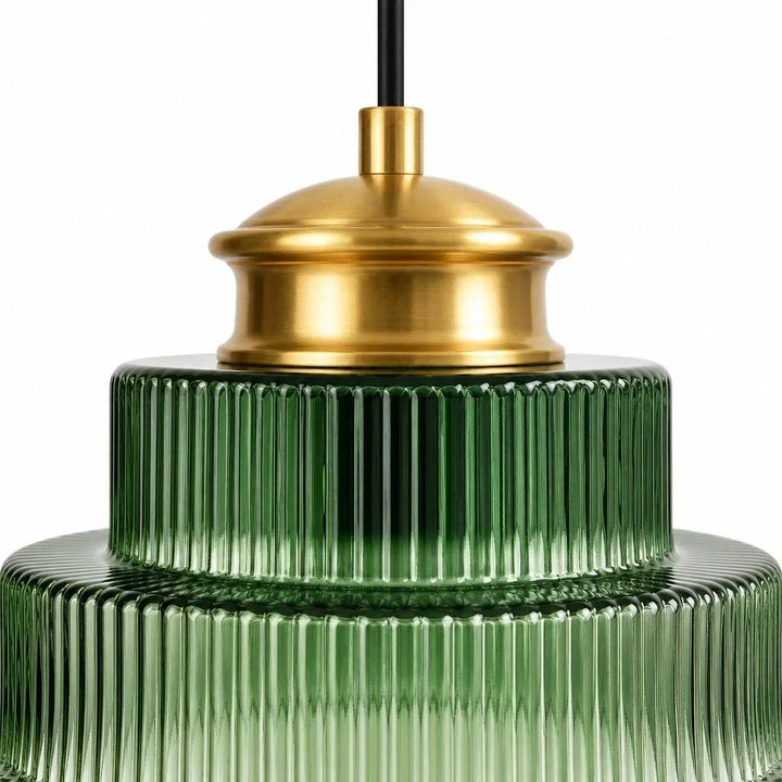Amara Nordic Striped Stained Glass Bottle Pendant Light