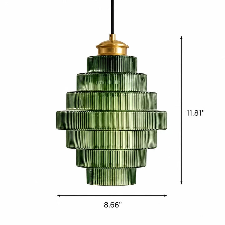 Amara Nordic Striped Stained Glass Bottle Pendant Light