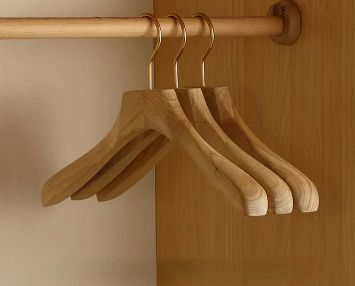 Premium Camphor Wood Closet Hangers with Wide Shoulders - Set of 2