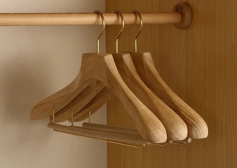 Premium Camphor Wood Closet Hangers with Wide Shoulders - Set of 2