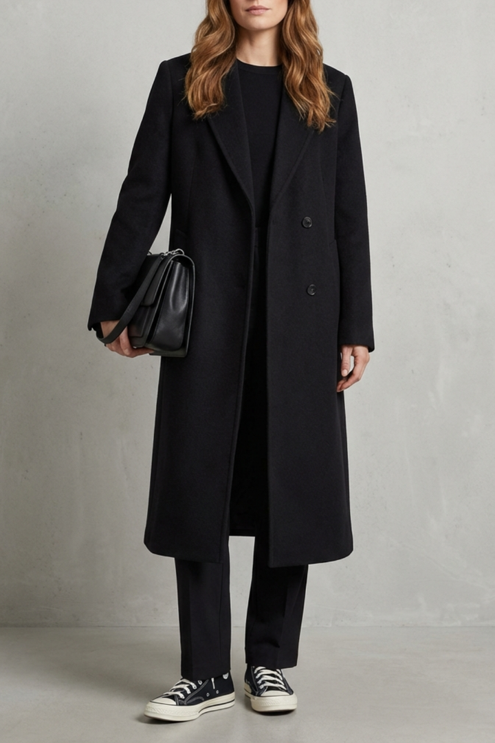 Classic Herringbone Wool Overcoat – Timeless Tailored Style